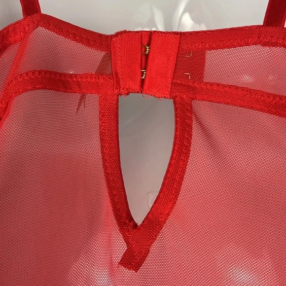 Daisy Fuentes Velvet Molded Cup Lace Push Up Teddy Bodysuit Snap Crotch NWT Sz L - Picture 10 of 16